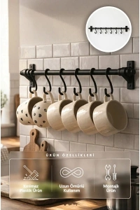 8 Kancalı Yapışkanlı Askı Aparatı