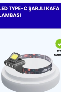 800 Lumen LED Kafa Lambası COB ve XPE Led Type C Şarjlı Ayarlanabilir