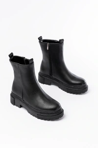 812-2012 Siyah Luna Fermuarlı Günlük Kadın Bot