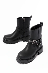 868-2015 Siyah Fermuarlı Günlük Kadın Bot
