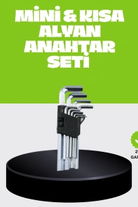 9 Parça Alyan Anahtar Seti Bisiklet Mobilya ve Otomotiv Uyumlu