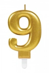 9 Rakamı Mum Gold Renk