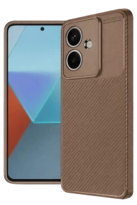 A3 Kılıf Auto Focus Karbon Kapak - Kahverengi