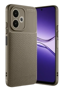 A5 Pro 4G Kılıf Auto Focus Karbon Kapak - Kahverengi
