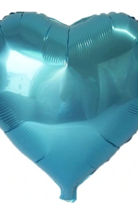 Açık Mavi Kalp Folyo Balon 45 Cm.