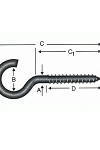 Açık Piton, Kanca, Çengel 19x70 - 144 Adet