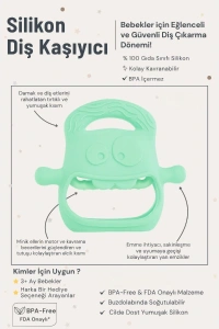 Açık Yeşil Bebek Silikon Diş Kaşıyıcı