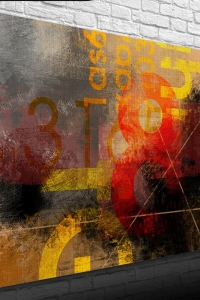 Afiş Sarı ve Kırmızı Tonlarda Kanvas Tablo 50 x 70