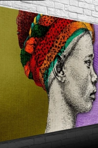 Afrikalı Yerli Kadın Portresi Kanvas Tablo 50 x 70