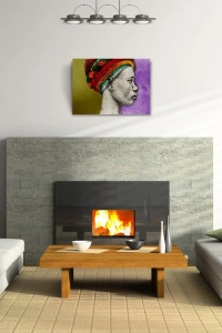 Afrikalı Yerli Kadın Portresi Kanvas Tablo 50 x 70