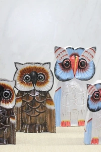 Ahşap 3lü Baykuş Seti 30 cm