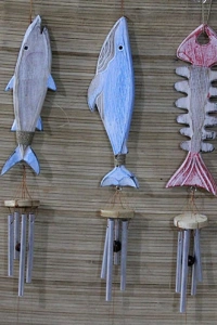 Ahşap Balıklı Metal Çan