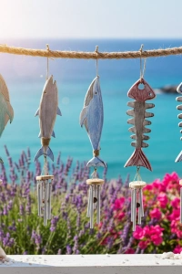 Ahşap Balıklı Metal Çan