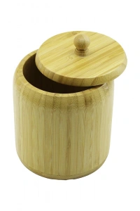 AHŞAP BAMBU ŞEKERLİK KAPAKLI ÇAP: 11.3CM DERİNLİK: 11CM NO:12