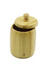 AHŞAP BAMBU ŞEKERLİK KAPAKLI ÇAP: 7.5CM DERİNLİK: 8.5CM NO : 8