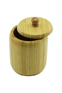 AHŞAP BAMBU ŞEKERLİK KAPAKLI ÇAP: 9CM DERİNLİK: 10.5CM NO:10