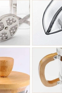 Ahşap Detaylı 350 ml Cam French Press