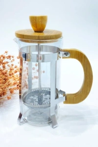 Ahşap Detaylı 350 ml Cam French Press