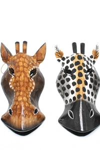 Ahşap Duvara Asmalı 20 Cm Zebra Maske