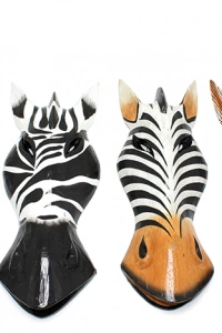 Ahşap Duvara Asmalı 30 cm Zebra Maske