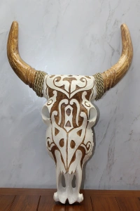 Ahşap Duvara Asmalı Bufalo Kafası
