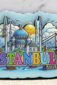 Ahşap İstanbul Temalı Magnet - Model 10