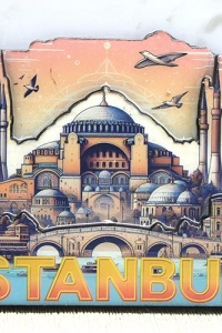 Ahşap İstanbul Temalı Magnet - Model 6