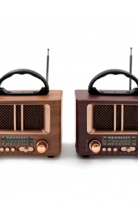Ahşap Kare Küçük Nostaljik Radyo