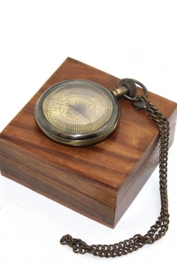 Ahşap Kutulu Pirinç Köstekli Saat Model 11