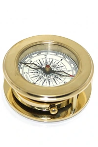 Ahşap Kutulu Pirinç Mercekli Pusula Model 2