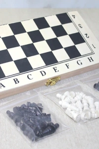 Ahşap Kutulu Satranç Tavla Seti Model 3