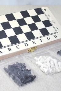 Ahşap Kutulu Satranç Tavla Seti Model 4