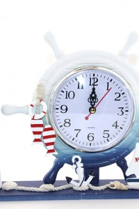 Ahşap Marin Deniz Feneri Dümenli Saat