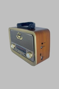 Ahşap Nostaljik Radyo Bluetooth USB SD Kart Destekli