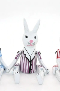 Ahşap Sallanan Tavşan Figürü