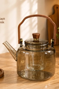 Akasya Saplı Demlik - 1200 ml - Borosilikat Cam