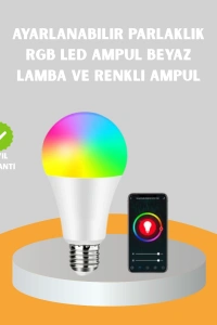 Akıllı 9W RGBW LED Ampul, tasaruflu romantik ışıklı