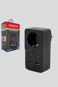 Akıllı Akım Dengelemeli Priz 2500W 4 USB Type C Çıkışlı