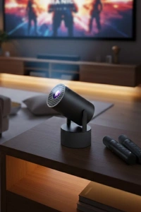 Akıllı Projeksiyon Cihazı Karaoke Mikrofonlu 1080P Android