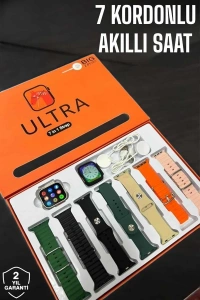 Akıllı Saat 7 Kordonlu Metal,Plastik Ve Hasır Kordon Seçeneği