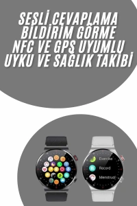 Akıllı Saat Adımsayar Nabız Ölçer Titreşim Özellikli Çağrı Cevaplama Sosyal Medya