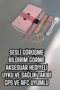 Akıllı Saat Sesli Görüşme Bildirim Görme Uyku ve Sağlık Takibi