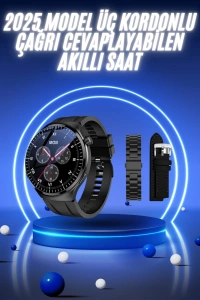 Akıllı Saat Yeni Nesil Üç Kordonlu Nabız Ölçer Çağrı Cevaplama