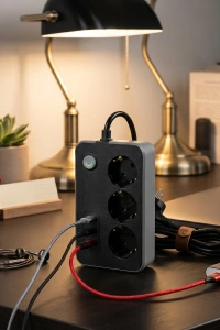 Akım Korumalı 3 Prizli 3 USB Girişli Uzatma Kablosu