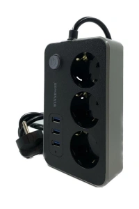 Akım Korumalı 3 Prizli 3 USB Girişli Uzatma Kablosu