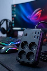 Akım Korumalı Çoklu Priz 4 USB 2 Type C 4 Priz Güvenli ve Hızlı Şarj