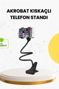 Akrobat Masaüstü Mandallı Telefon Tutucu 360 Derece Dönebilen