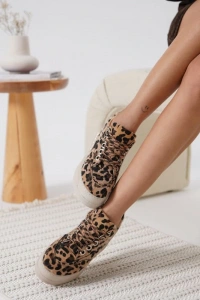 Alice Kadın Leopar Desenli Gizli Topuklu Sneaker