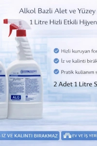 Alkol Bazlı Alet ve Yüzey Dezenfektanı 1 Litre Sprey 2 Adet