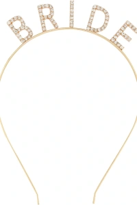 Altın Gold Renk Bekarlığa Veda Kristal Taş Bride Tacı İthal